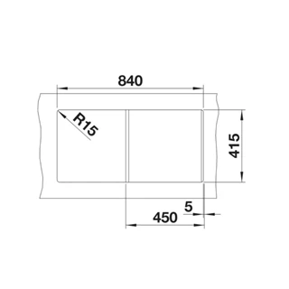 Blanco FAVUM 45 S SILGRANIT mosogatótálca, törtfehér, tartozék nélkül, excenter nélkül 527083