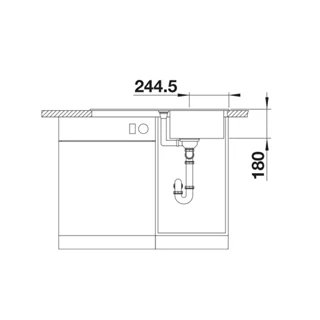 Blanco FAVUM 45 S SILGRANIT mosogatótálca, törtfehér, tartozék nélkül, excenter nélkül 527083