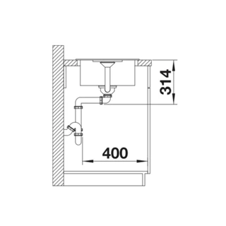 Blanco FAVUM 45 S SILGRANIT mosogatótálca, törtfehér, tartozék nélkül, excenter nélkül 527083