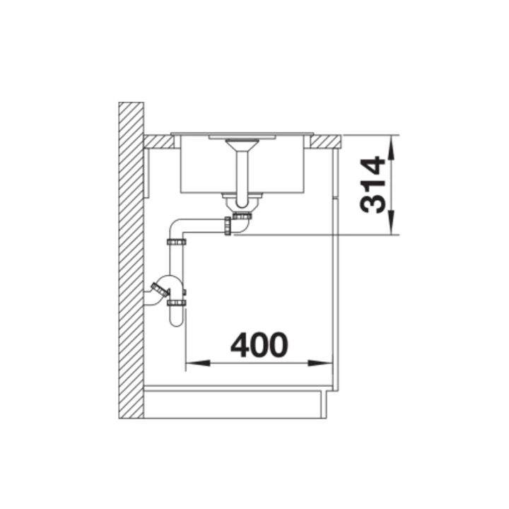 Blanco FAVUM 45 S SILGRANIT mosogatótálca, törtfehér, tartozék nélkül, excenter nélkül 527083