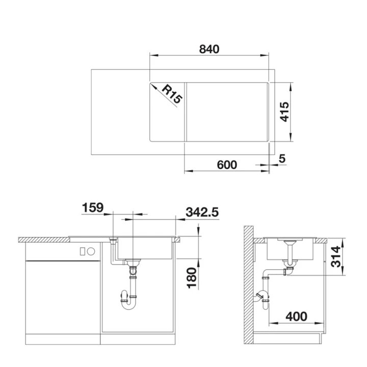 Blanco FAVUM XL 6 S Silgranit mosogatótálca excenter nélkül, törtfehér 527084 Blanco FAVUM XL 6 S Silgranit mosogatótálca excenter nélkül, törtfehér 527084