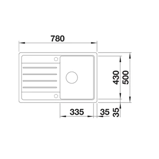 Blanco LEGRA 45 S Silgranit mosogatótálca excenter nélkül, antracit 522201 Blanco LEGRA 45 S Silgranit mosogatótálca excenter nélkül, antracit 522201