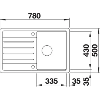 Blanco LEGRA 45 S SILGRANIT mosogatótálca fehér, tartozákok nélkül, excenter nélkül 522203