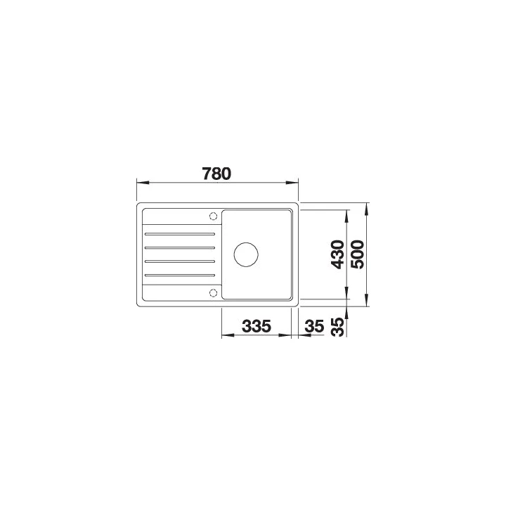 Blanco LEGRA 45 S SILGRANIT mosogatótálca fehér, tartozákok nélkül, excenter nélkül 522203