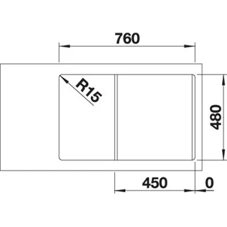 Blanco LEGRA 45 S SILGRANIT mosogatótálca fehér, tartozákok nélkül, excenter nélkül 522203