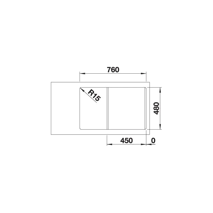 Blanco LEGRA 45 S SILGRANIT mosogatótálca fehér, tartozákok nélkül, excenter nélkül 522203
