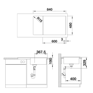 Blanco LEGRA XL 6 S Silgranit mosogatótálca excenter nélkül, kávé 523331