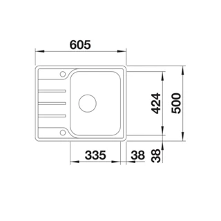 Blanco LEMIS 45S-IF mini mosogatótálca két furat, excenter 525114 Blanco LEMIS 45S-IF mini mosogatótálca két furat, excenter 525114