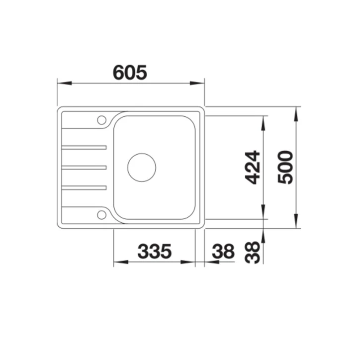 Blanco LEMIS 45S-IF mini mosogatótálca két furat, excenter 525114 Blanco LEMIS 45S-IF mini mosogatótálca két furat, excenter 525114