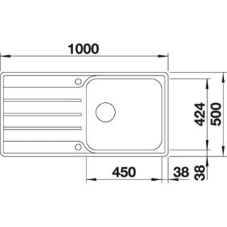 Blanco LEMIS XL 6S-IF fényezett rozsdamentes acél mosogatótálca, két furat 523035 Blanco LEMIS XL 6S-IF fényezett rozsdamentes acél mosogatótálca, két furat 523035