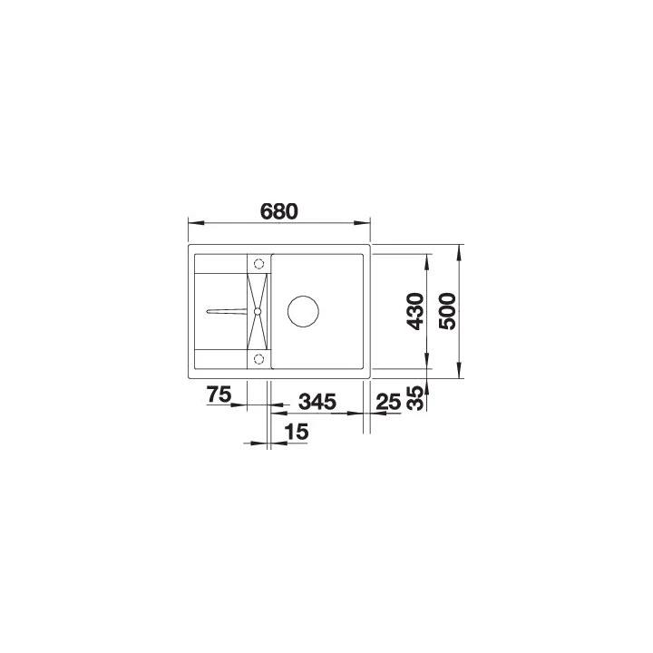 Blanco METRA 45 S Compact Silgranit mosogatótálca excenter nélkül, antracit 519561 Blanco METRA 45 S Compact Silgranit mosogatótálca excenter nélkül, antracit 519561