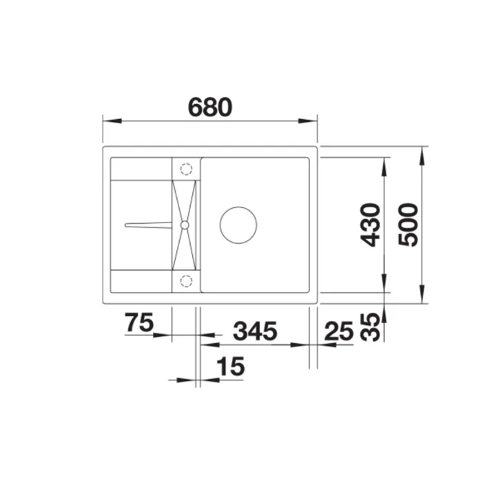 Blanco METRA 45 S COMPACT silgranit mosogatótálca, törtfehér, excenter nélkül 527103 Blanco METRA 45 S COMPACT silgranit mosogatótálca, törtfehér, excenter nélkül 527103