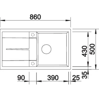 Blanco METRA 5 S Silgranit mosogatótálca, palaszürke, excenter nélkül 518872 Blanco METRA 5 S Silgranit mosogatótálca, palaszürke, excenter nélkül 518872