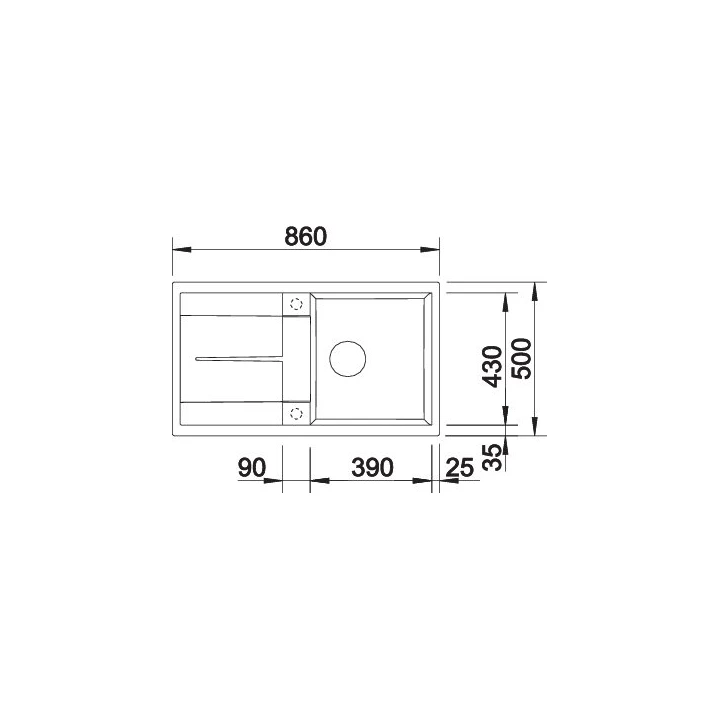 Blanco METRA 5 S Silgranit mosogatótálca, palaszürke, excenter nélkül 518872 Blanco METRA 5 S Silgranit mosogatótálca, palaszürke, excenter nélkül 518872