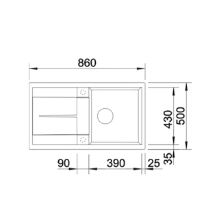 Blanco METRA 5 S SILGRANIT mosogatótálca, törtfehér, excenter nélkül 527110 Blanco METRA 5 S SILGRANIT mosogatótálca, törtfehér, excenter nélkül 527110