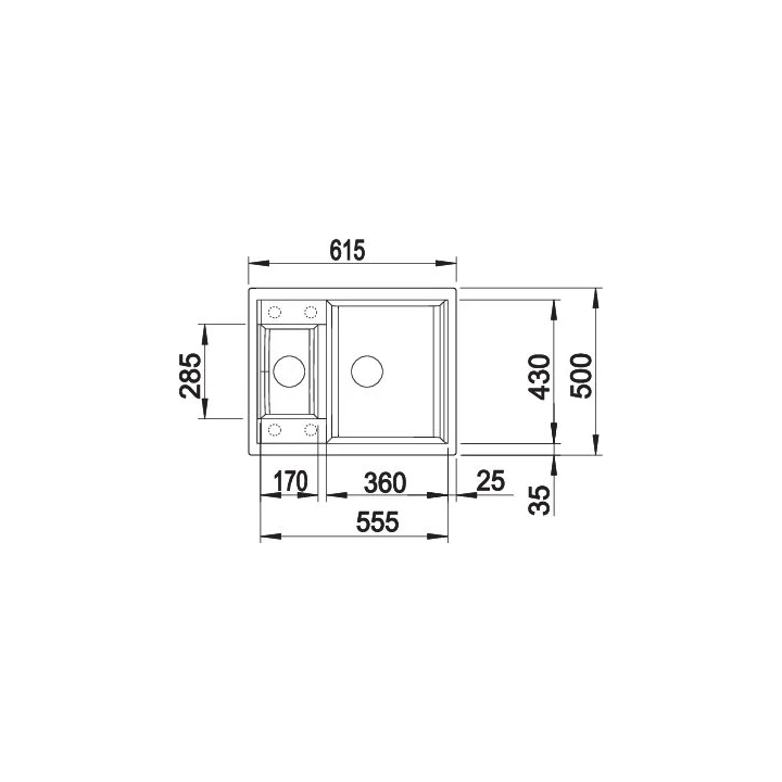 BLANCO METRA 6 Silgranit mosogatótálca excenter nélkül, antracit 516179 BLANCO METRA 6 Silgranit mosogatótálca excenter nélkül, antracit 516179