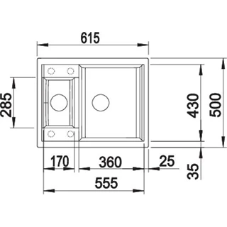 Blanco METRA 6 Silgranit mosogatótálca excenter nélkül, fehér 516173 Blanco METRA 6 Silgranit mosogatótálca excenter nélkül, fehér 516173