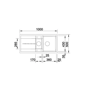 Blanco METRA 6 S Silgranit mosogatótálca excenter nélkül, antracit 513230 Blanco METRA 6 S Silgranit mosogatótálca excenter nélkül, antracit 513230