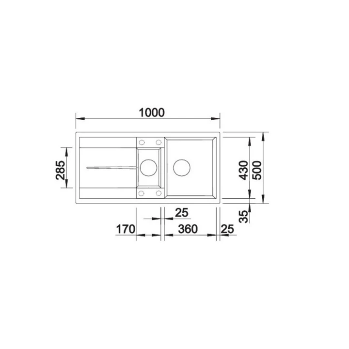 Blanco METRA 6 S Silgranit mosogatótálca excenter nélkül, antracit 513230 Blanco METRA 6 S Silgranit mosogatótálca excenter nélkül, antracit 513230