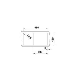 Blanco METRA 6 S Silgranit mosogatótálca excenter nélkül, antracit 513230 Blanco METRA 6 S Silgranit mosogatótálca excenter nélkül, antracit 513230
