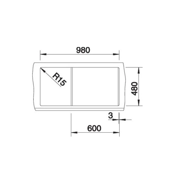 Blanco METRA 6 S silgranit mosogatótálca, excenter nélkül, fehér 513223 Blanco METRA 6 S silgranit mosogatótálca, excenter nélkül, fehér 513223