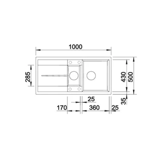 Blanco METRA 6 S Silgranit mosogatótálca excenter nélkül, tartufo 517355