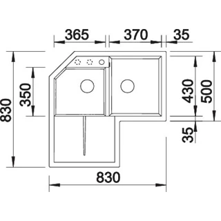 Blanco METRA 9 E SILGRANIT mosogatótálca, fehér, excenter nélkül 515568