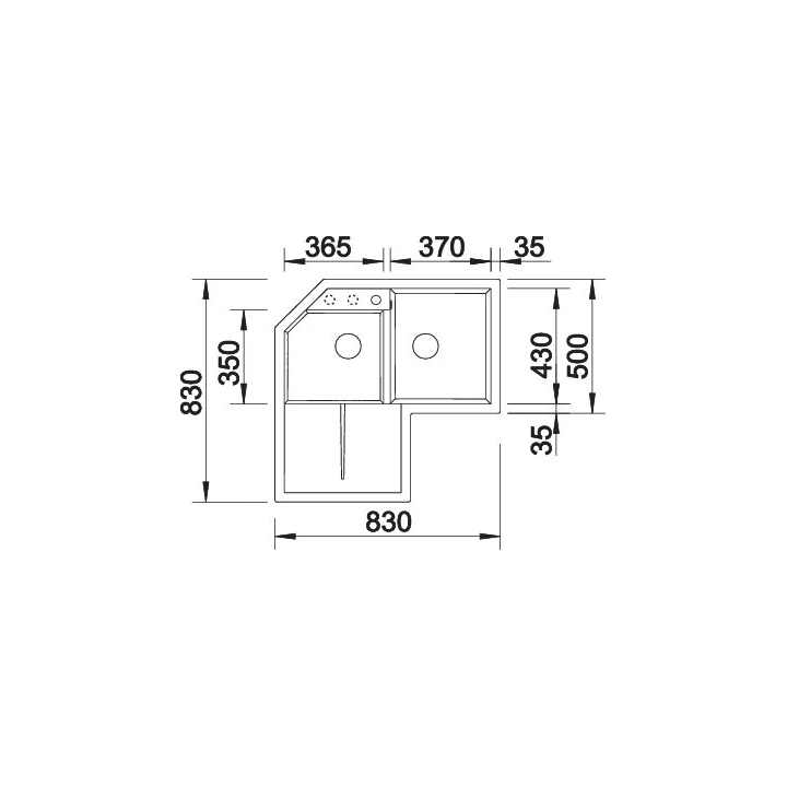 Blanco METRA 9 E SILGRANIT mosogatótálca, fehér, excenter nélkül 515568