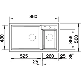 Blanco METRA 9 SILGRANIT mosogatótálca, kávé, excenter nélkül 515050 Blanco METRA 9 SILGRANIT mosogatótálca, kávé, excenter nélkül 515050