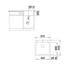 Blanco PLEON 5 Silgranit mosogatótálca excenter nélkül, antracit 521504 Blanco PLEON 5 Silgranit mosogatótálca excenter nélkül, antracit 521504