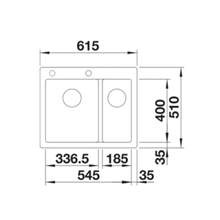 Blanco PLEON 6 Split Silgranit mosogatótálca excenter nélkül, fehér 521693 Blanco PLEON 6 Split Silgranit mosogatótálca excenter nélkül, fehér 521693