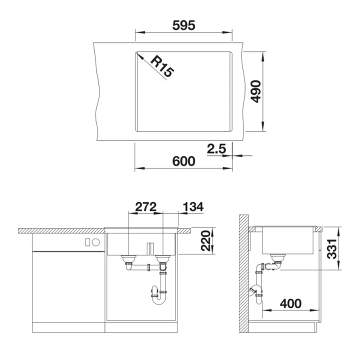 Blanco PLEON 6 Split Silgranit mosogatótálca excenter nélkül, fehér 521693 Blanco PLEON 6 Split Silgranit mosogatótálca excenter nélkül, fehér 521693