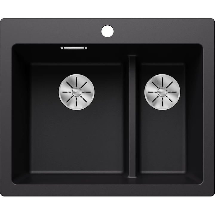 Blanco PLEON 6 SPLIT SILGRANIT mosogatótálca, fekete, tartozékok nélkül, excenter nélkül 525955