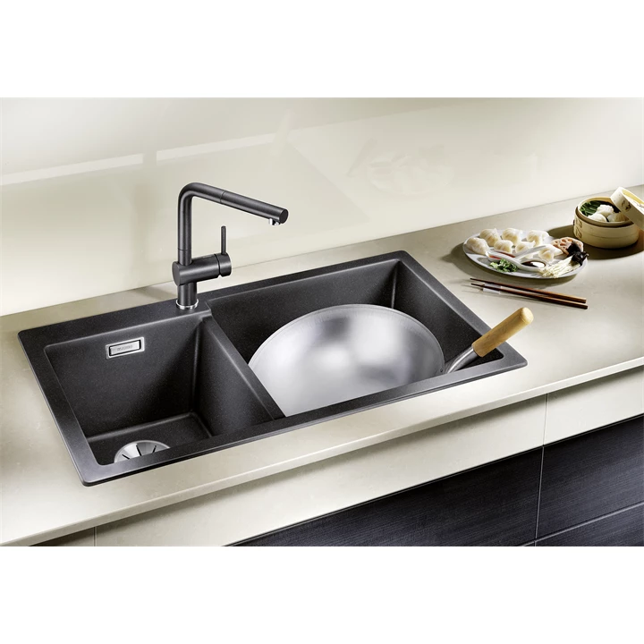 Blanco PLEON 9 SILGRANIT mosogatótálca, fekete, tartozékok nélkül, excenter nélkül 525958