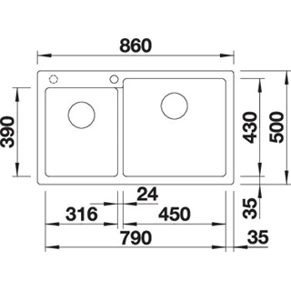 Blanco PLEON 9 SILGRANIT mosogatótálca, fekete, tartozékok nélkül, excenter nélkül 525958