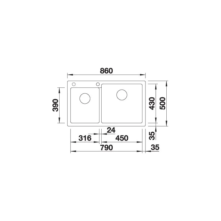 Blanco PLEON 9 SILGRANIT mosogatótálca, fekete, tartozékok nélkül, excenter nélkül 525958