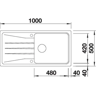 Blanco SONA XL 6 S Silgranit mosogatótálca excenter nélkül, palaszürke 519690 Blanco SONA XL 6 S Silgranit mosogatótálca excenter nélkül, palaszürke 519690