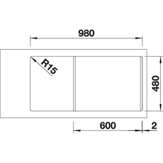 Blanco SONA XL 6 S Silgranit mosogatótálca excenter nélkül, palaszürke 519690 Blanco SONA XL 6 S Silgranit mosogatótálca excenter nélkül, palaszürke 519690