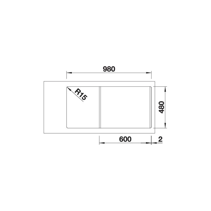 Blanco SONA XL 6 S Silgranit mosogatótálca excenter nélkül, palaszürke 519690 Blanco SONA XL 6 S Silgranit mosogatótálca excenter nélkül, palaszürke 519690