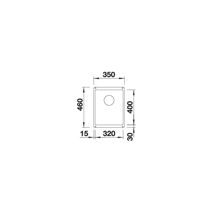 Blanco SUBLINE 320-U mosogatótálca, excenter nélkül, antracit 523406 Blanco SUBLINE 320-U mosogatótálca, excenter nélkül, antracit 523406