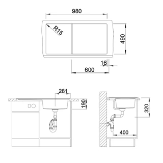 Blanco ZENAR XL 6S SILGRANIT mosogatótálca, fehér, balos medence, tartozék nélkül,  excenter 524001