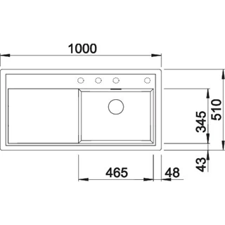 Blanco ZENAR XL 6S Silgranit mosogatótálca excenter nélkül, fekete bal 526059