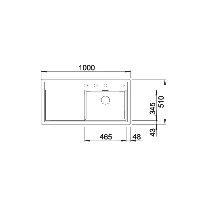 Blanco ZENAR XL 6S Silgranit mosogatótálca excenter nélkül, fekete bal 526059