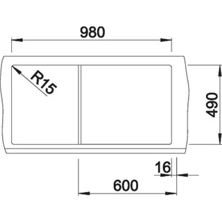 Blanco ZENAR XL 6S Silgranit mosogatótálca excenter nélkül, fekete bal 526059