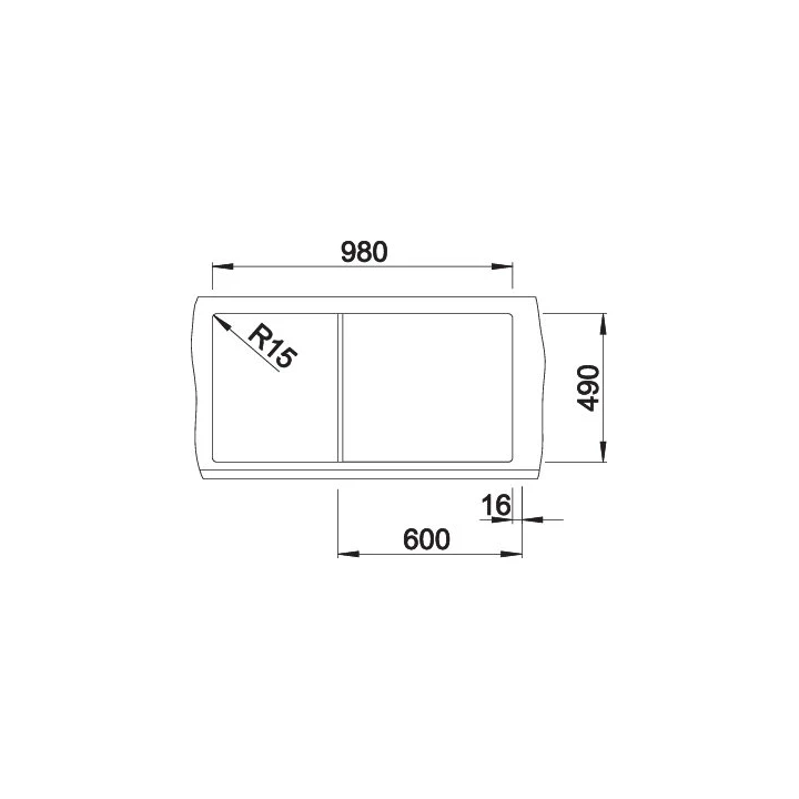 Blanco ZENAR XL 6S Silgranit mosogatótálca excenter nélkül, fekete bal 526059