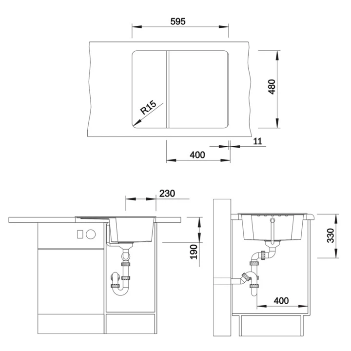 Blanco ZIA 40 S SILGRANIT mosogatótálca, vulkánszürke, excenter nélkül 527378