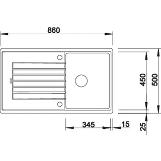 Blanco ZIA 45 SL SILGRANIT mosogatótálca, antracit, excenter nélkül 516748 Blanco ZIA 45 SL SILGRANIT mosogatótálca, antracit, excenter nélkül 516748