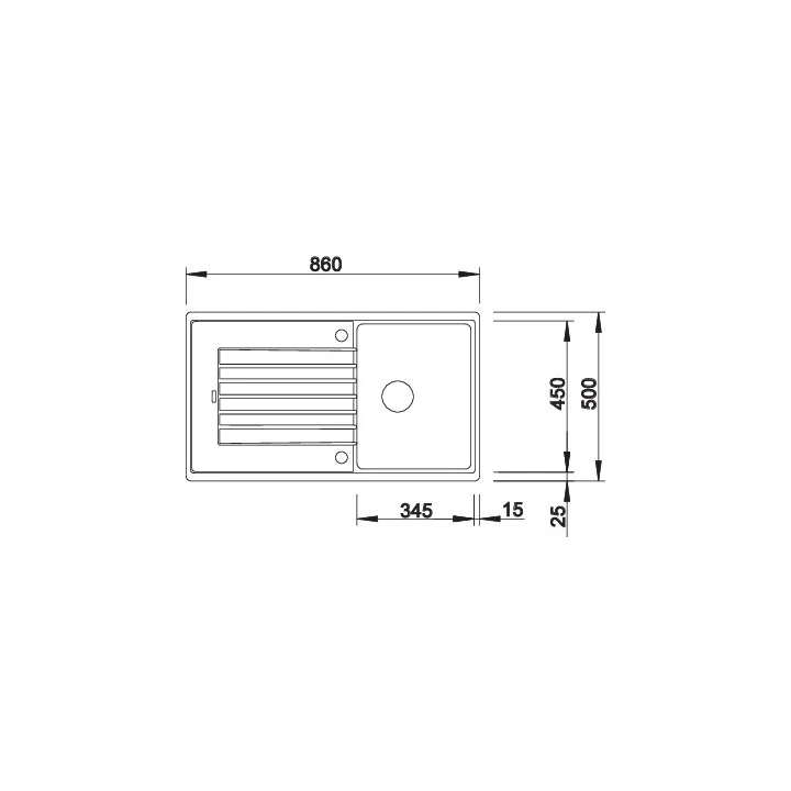 Blanco ZIA 45 SL SILGRANIT mosogatótálca, antracit, excenter nélkül 516748 Blanco ZIA 45 SL SILGRANIT mosogatótálca, antracit, excenter nélkül 516748