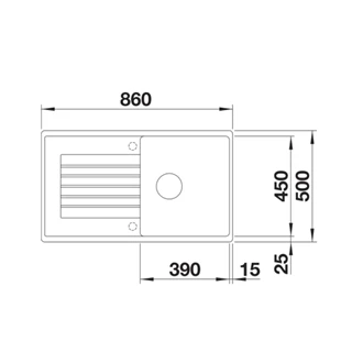 Blanco ZIA 5 S Silgranit mosogatótálca excenter nélkül, antracit 520511 Blanco ZIA 5 S Silgranit mosogatótálca excenter nélkül, antracit 520511