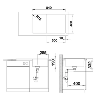 Blanco ZIA 5 S SILGRANIT mosogatótálca, törtfehér, excenter nélkül 527204 Blanco ZIA 5 S SILGRANIT mosogatótálca, törtfehér, excenter nélkül 527204